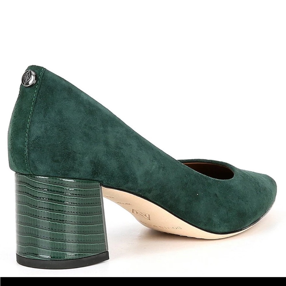 Donald Pliner size 9 green suede shoes.